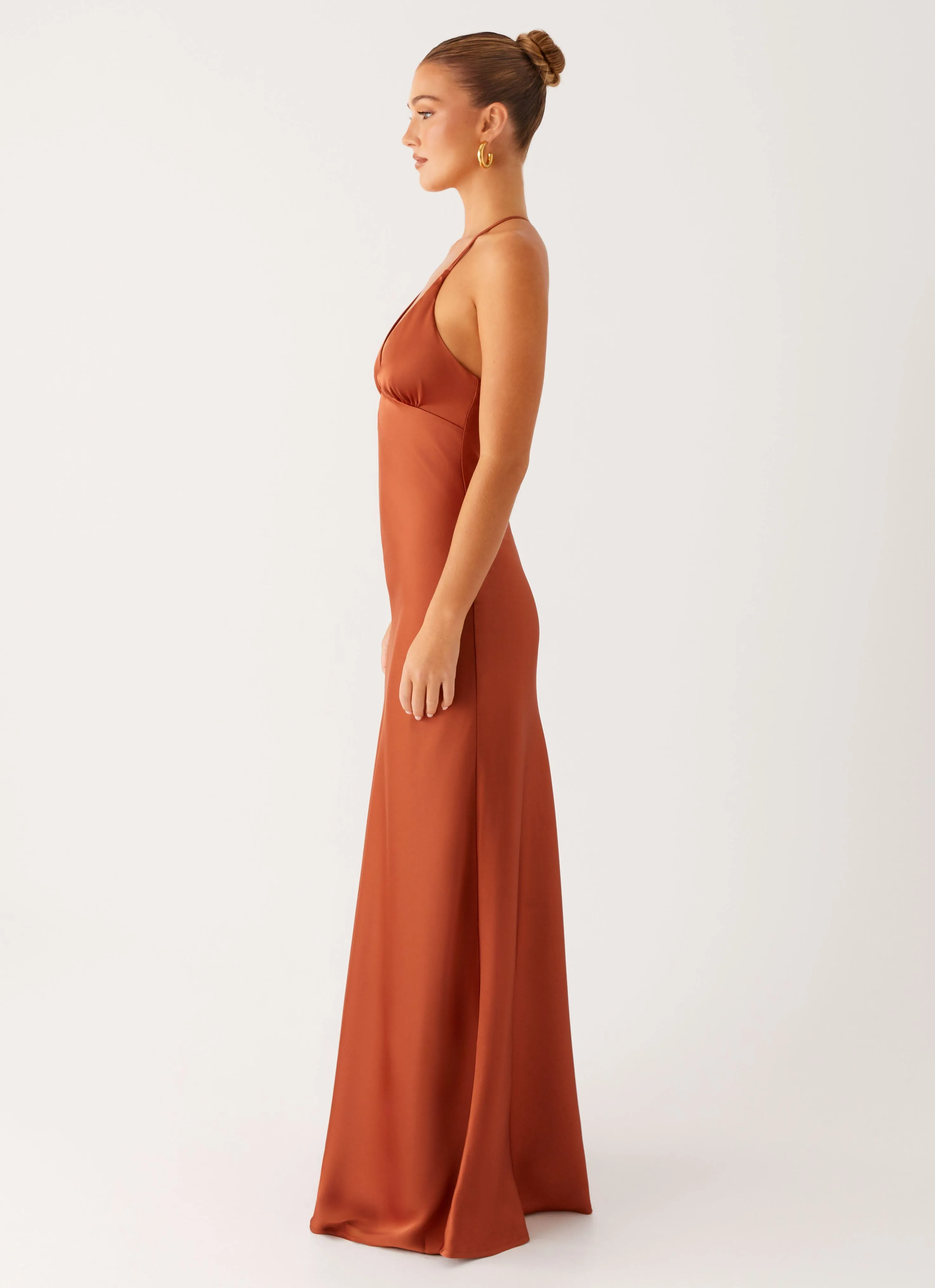 travel mode UVProtectiveLayer Sundowner Maxi Dress - Rust