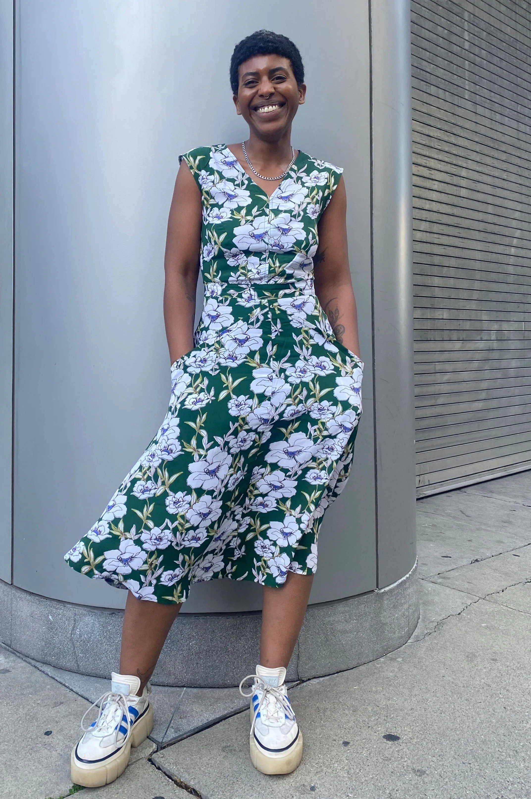 Xena Dress in Green Magnolia Casual Core Cozy Layer