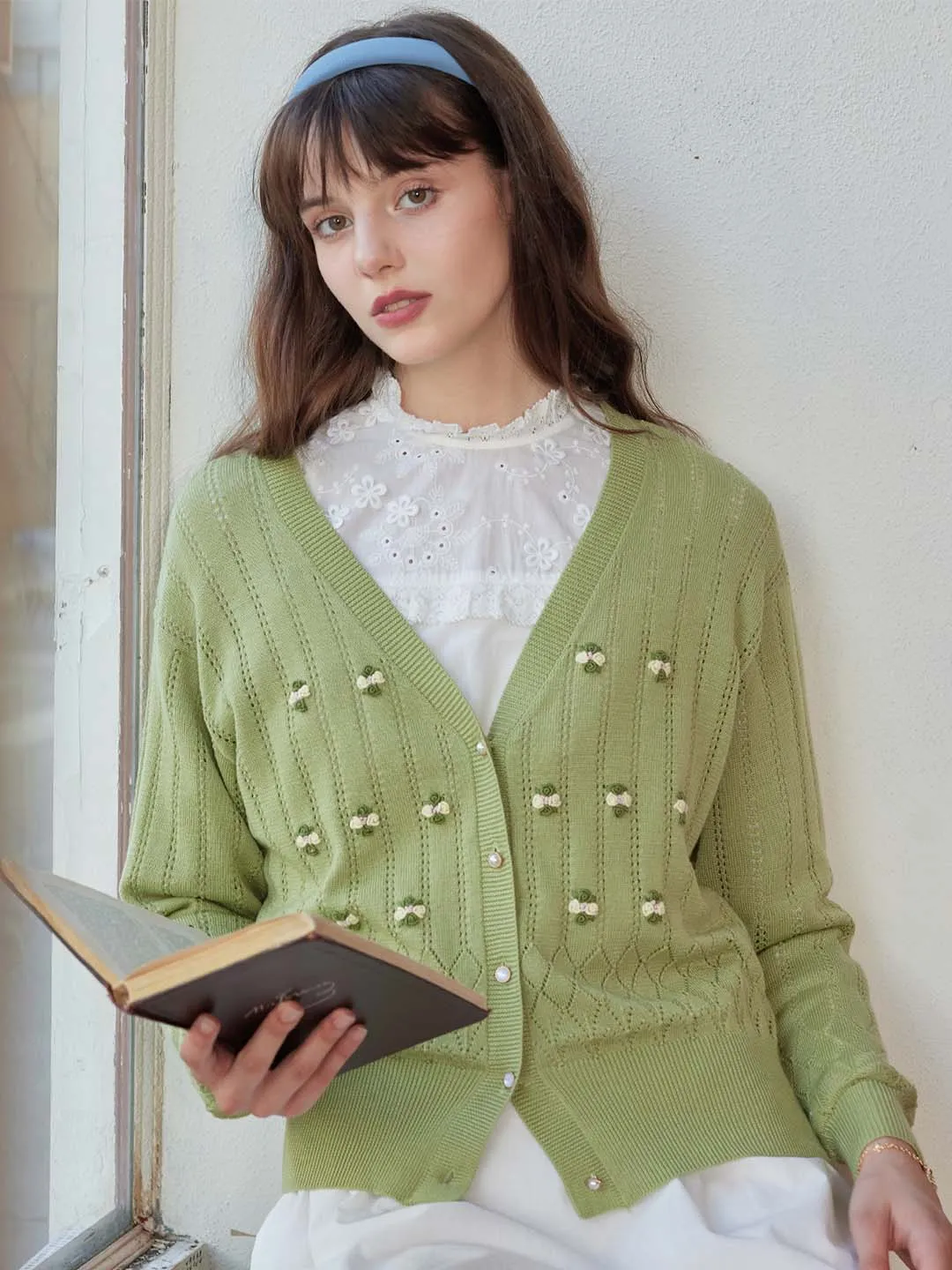 ??Flash Sale??Millie Pom Pom Detail Button Front Cardigan Versatile Layering Cut HeatPressedLogos