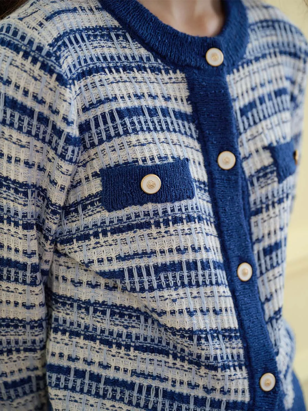 ??Flash Sale??Oakley Crew Neck Contrast Sweater Cardigan Summer Dress Butter Soft Handfeel