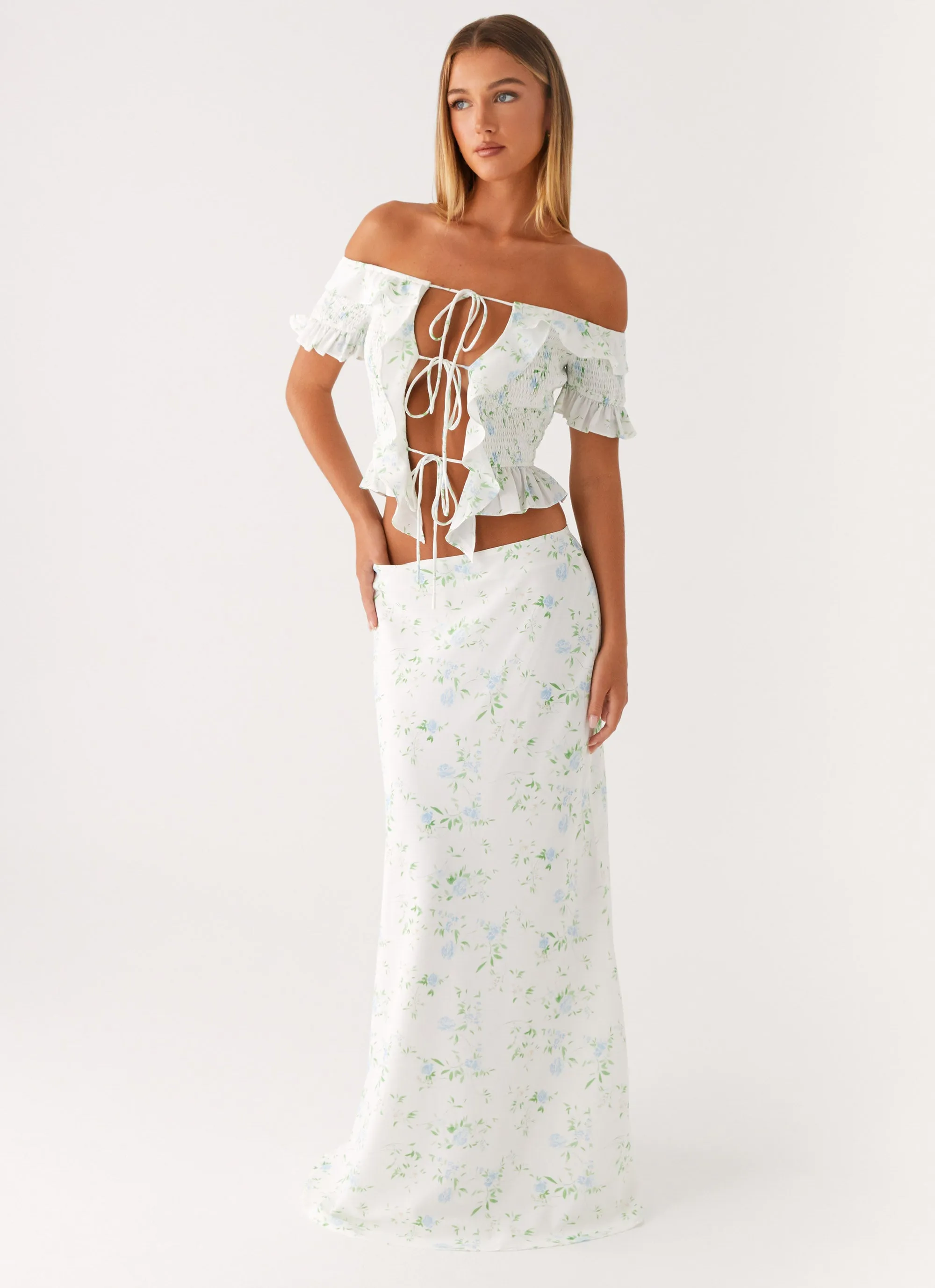 Classic Choice Reinforced Hems Star Girl Maxi Skirt - Vintage Ditsy Floral