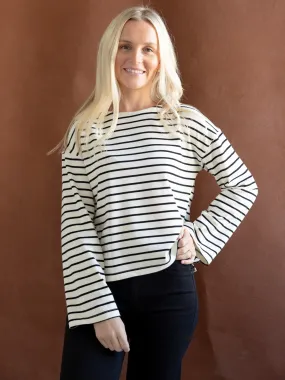 ComfortStretch Shelly Striped Top Black