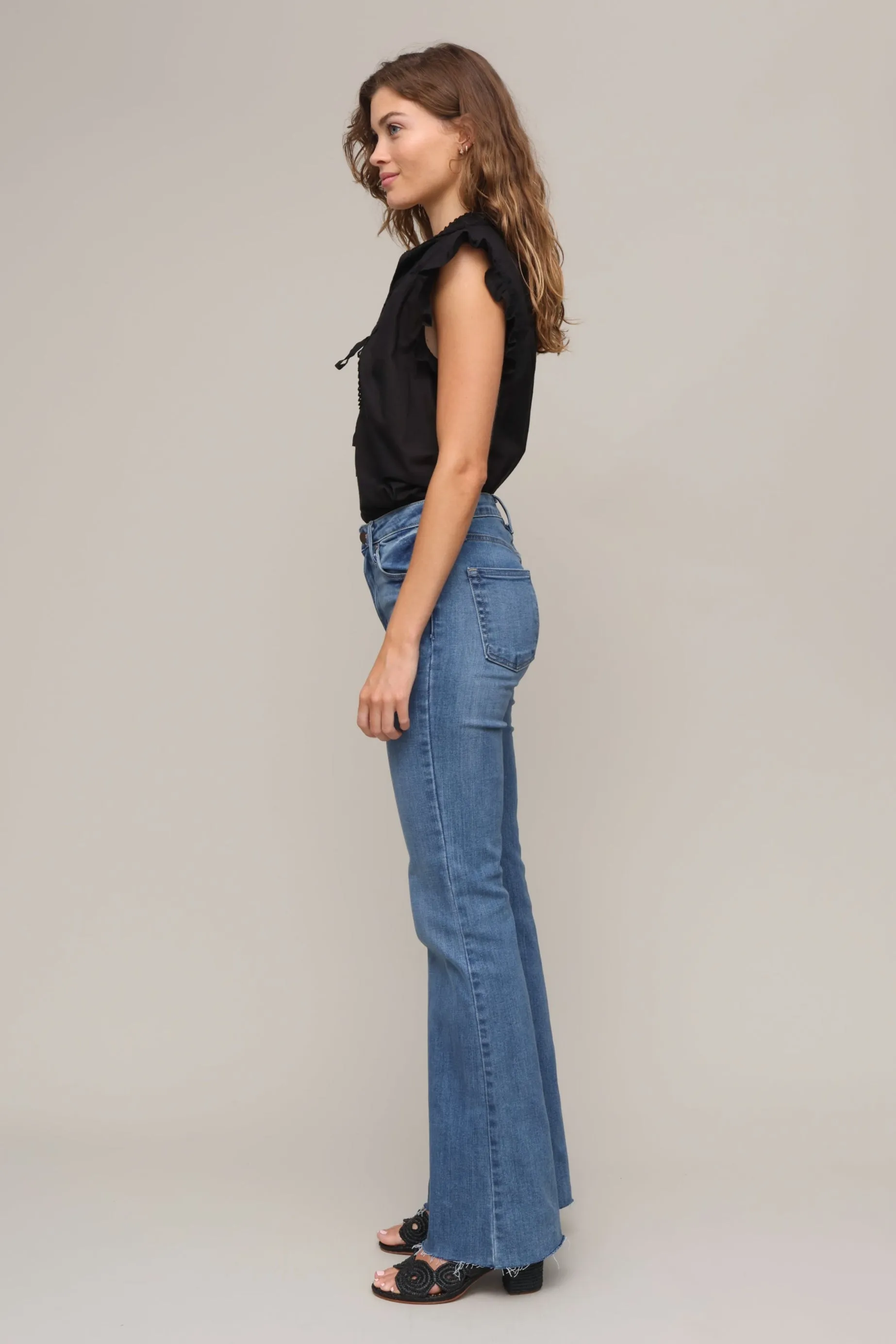 High Rise Scissor Cut Flare Everyday Fashion