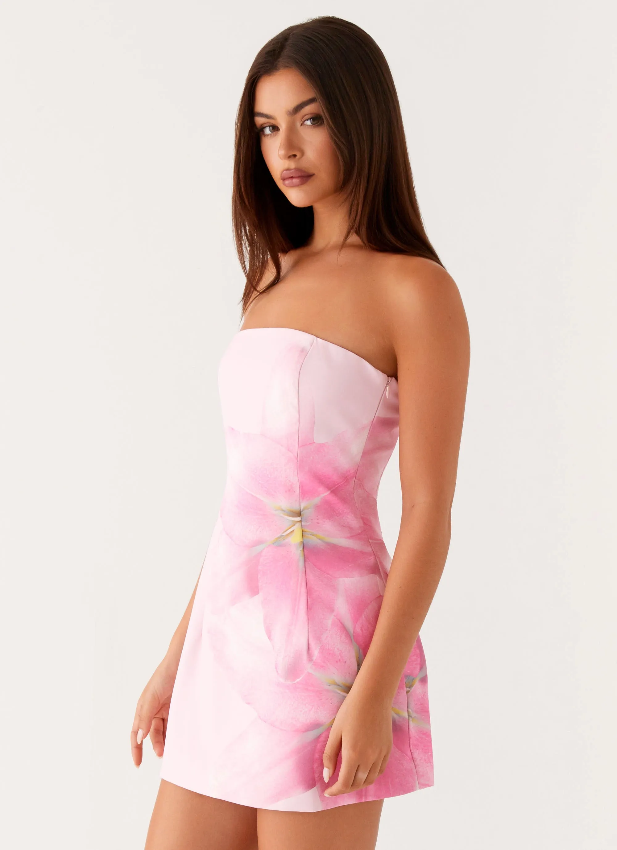 Sugar Rush Strapless Mini Dress - Pink Lightweight-Lining