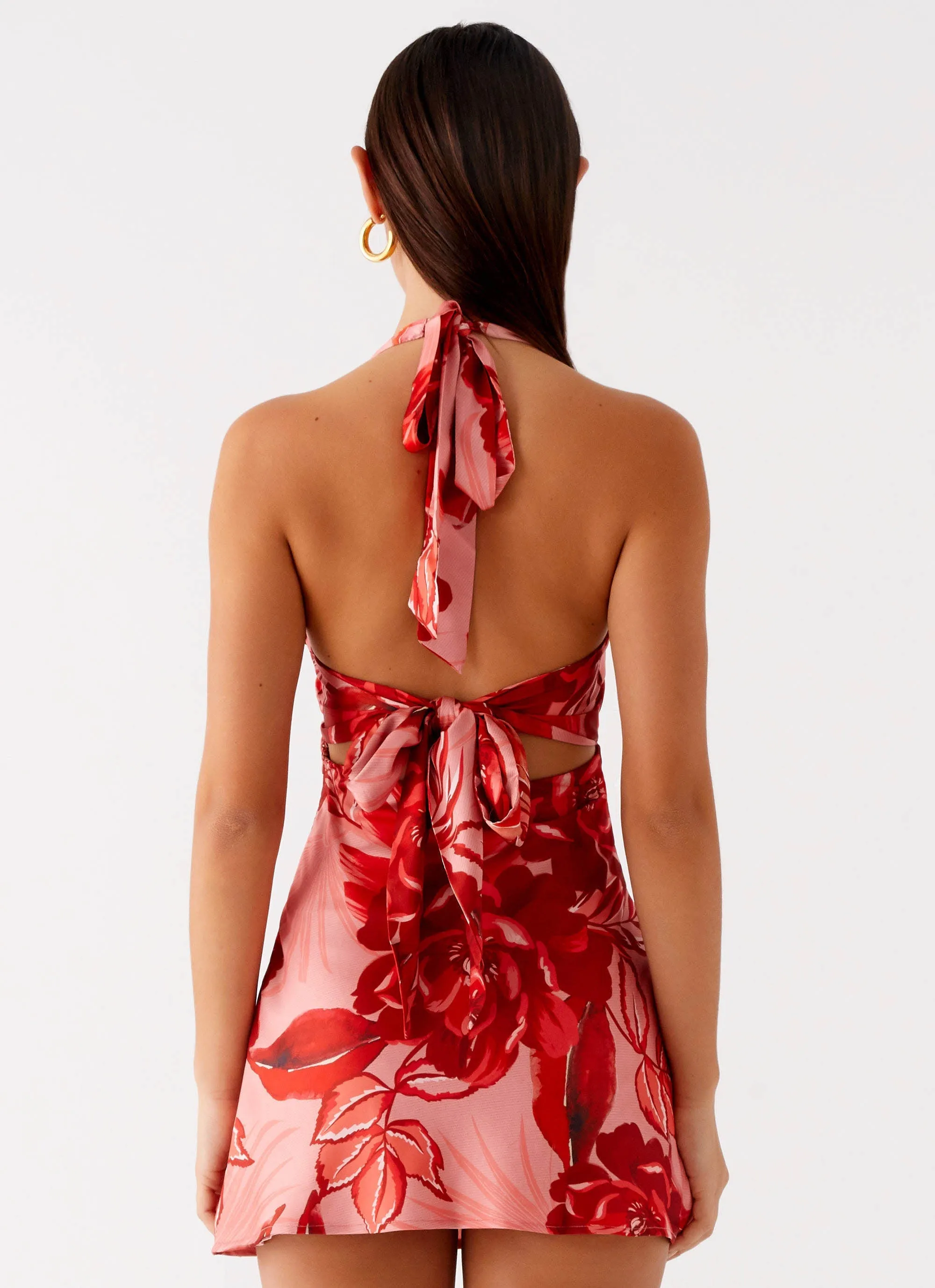 Stylish Comfort Heavy Hearted Mini Dress - Sicily Sunsets Print