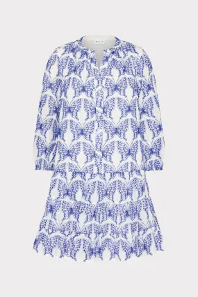 Sheer Element Tiered Butterfly Eyelet Mini Dress
