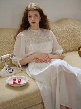 Averie Lace Panel White Dress Comfort First