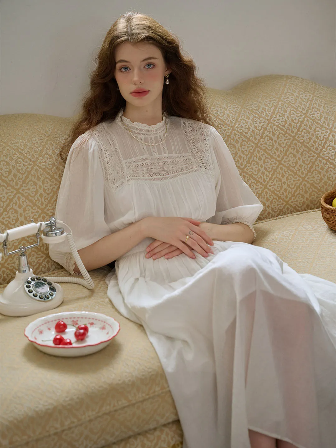 Averie Lace Panel White Dress urban vibe