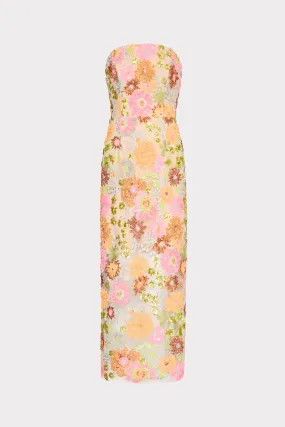 Kait Floral Blossom Sequins Dress Cool Shape