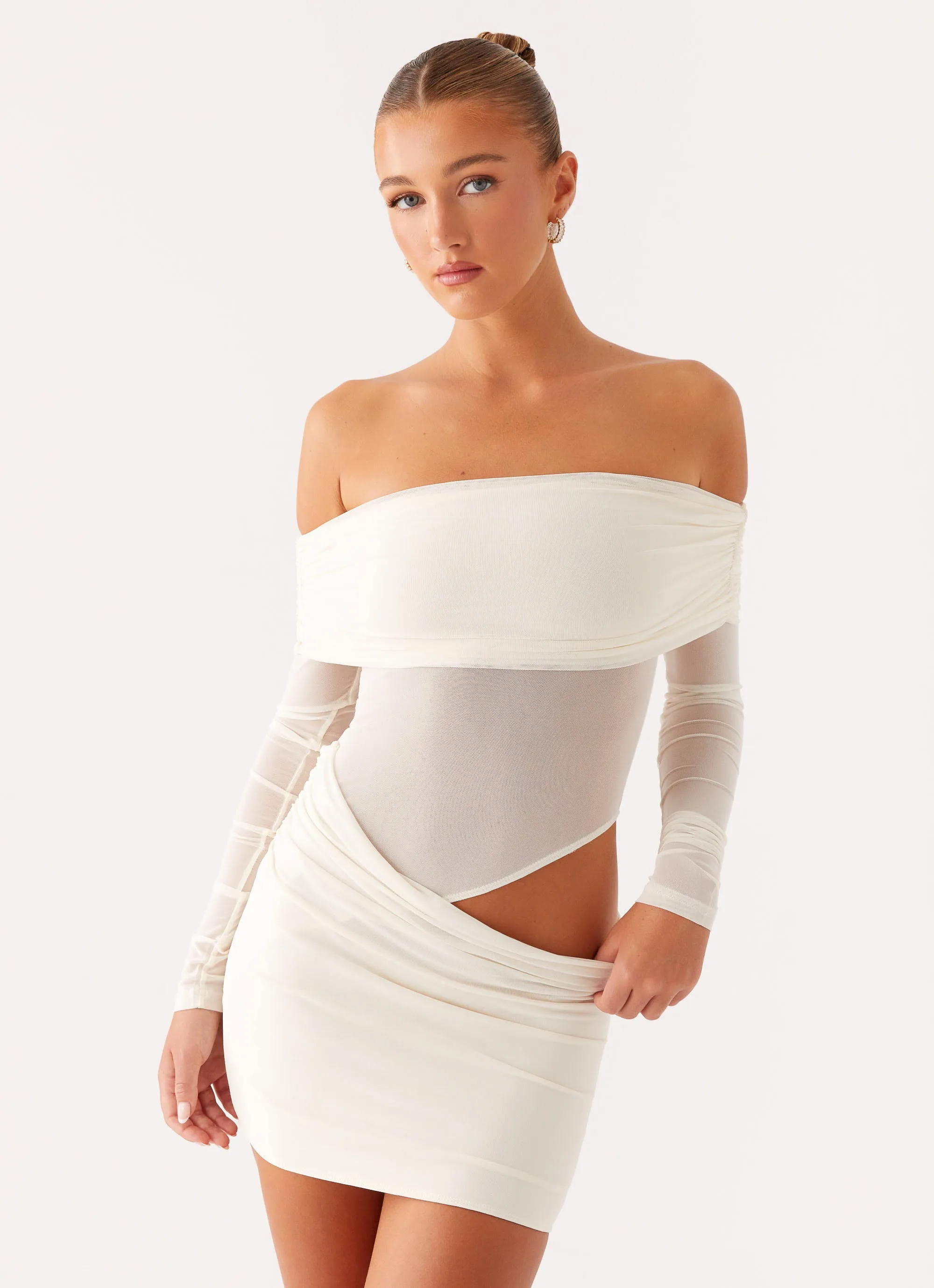 Non see through Aesthetic Look No Doubt Mini Dress - Ivory