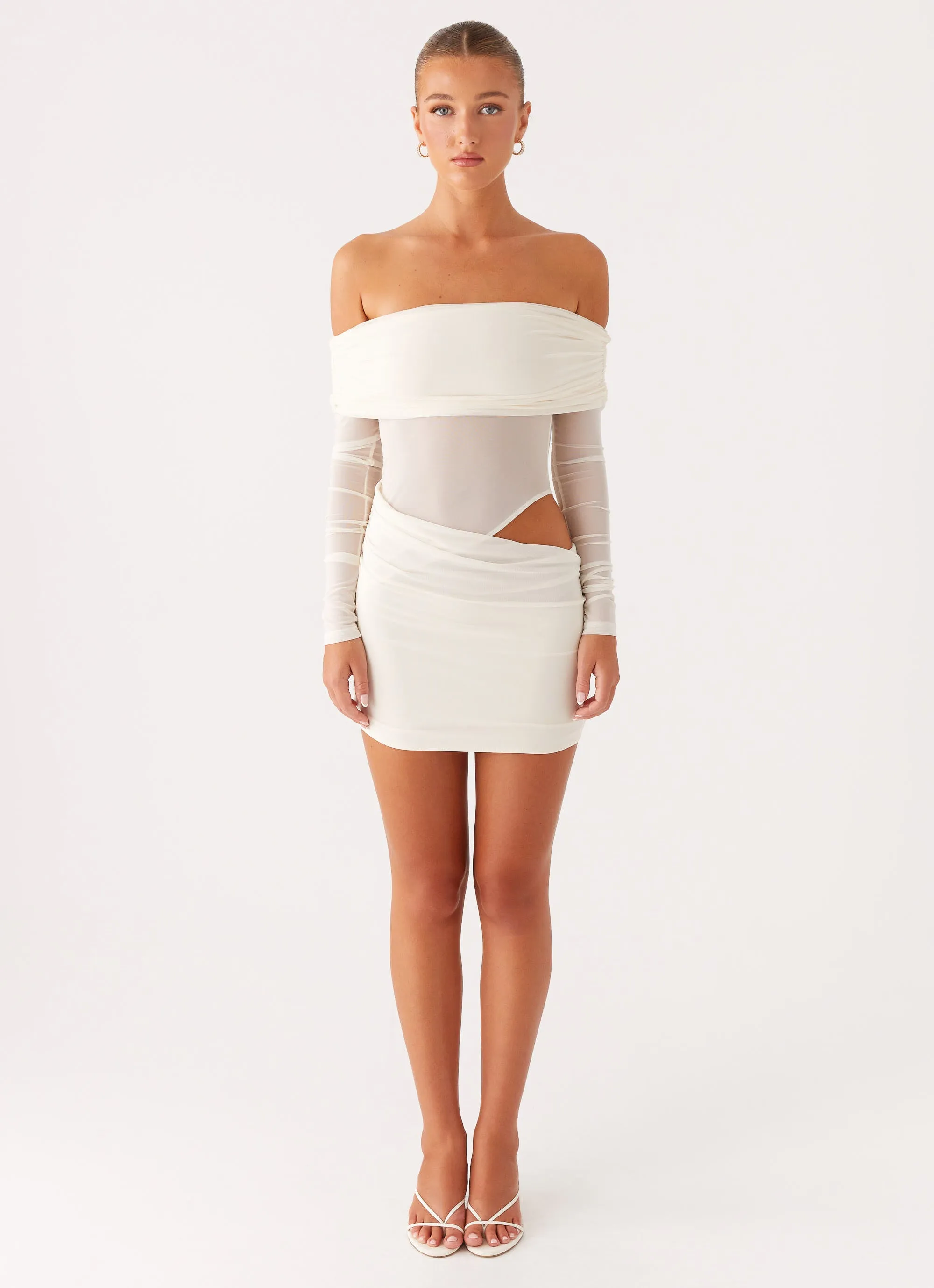Casual Fit Trendy Silhouette No Doubt Mini Dress - Ivory