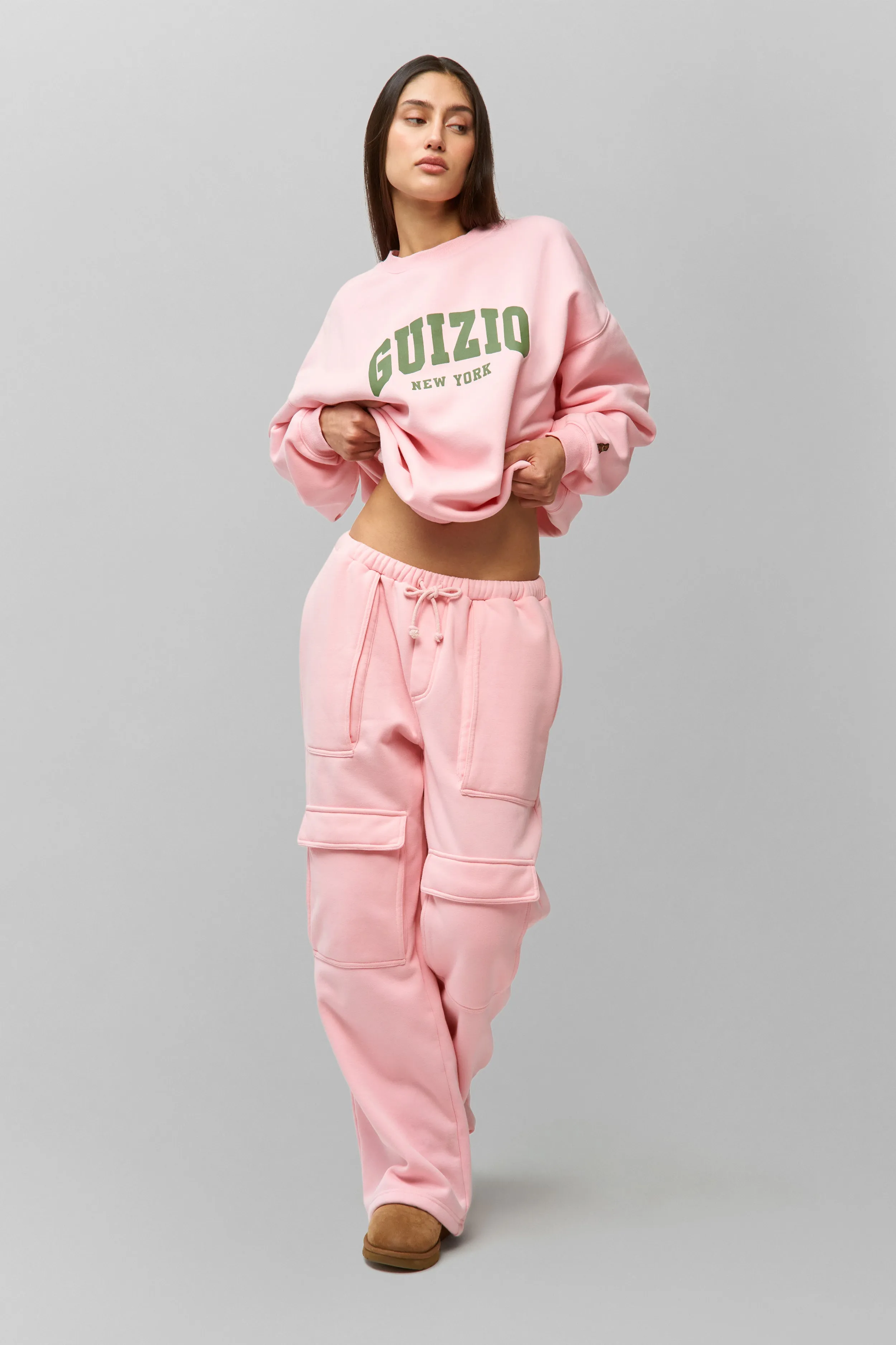 Fleece Cargo Sweatpant Simple Fit Comfortable Leg