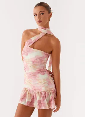 Fleur Mini Dress - Floral Print Boho Mood Neutral Mood