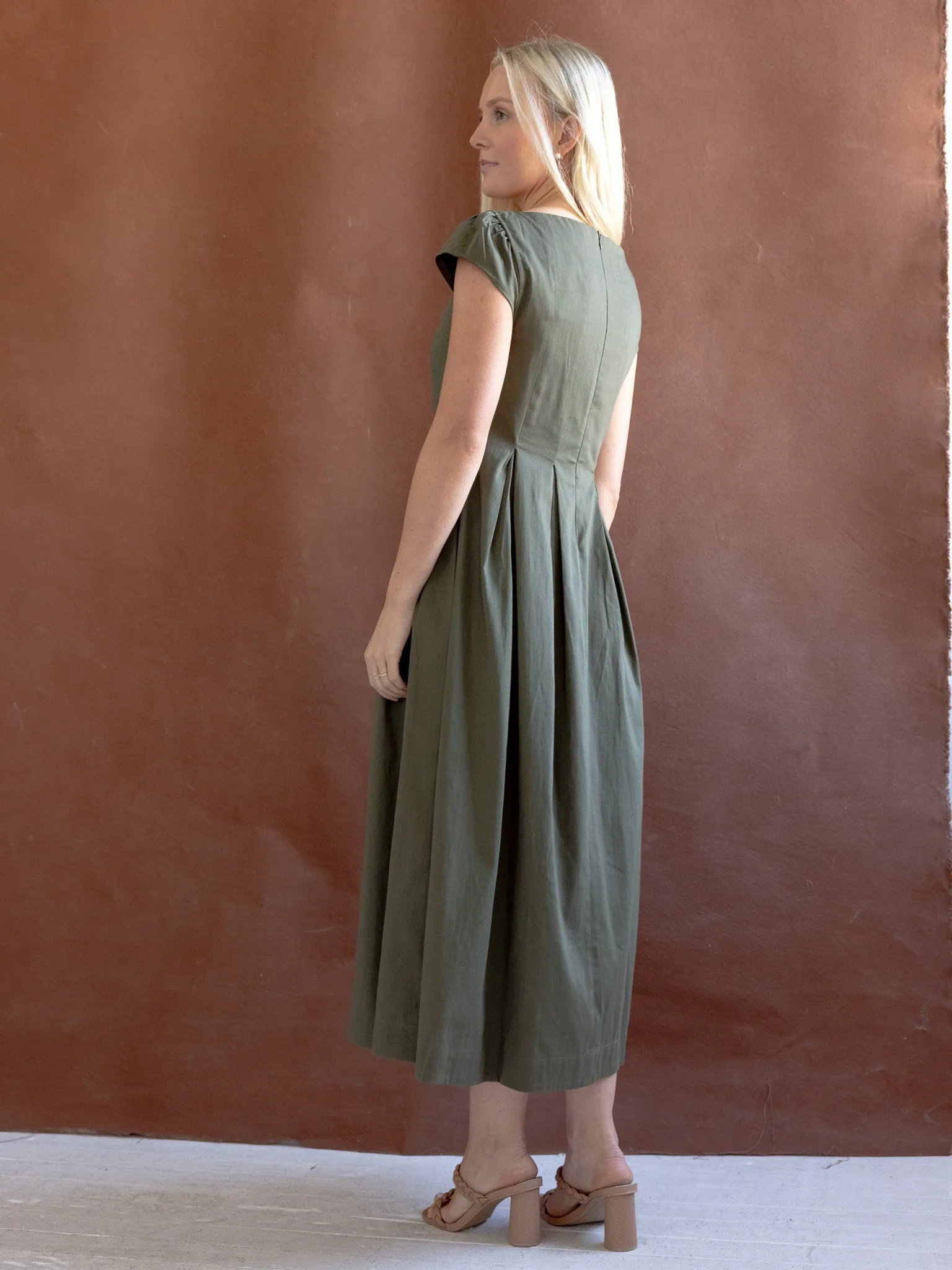 Chloe Dress - Olive Mom Chic Polished and Elegant