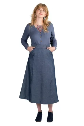 hypoallergenic material Trendy Wear Olivia Skirt in Indigo Denim