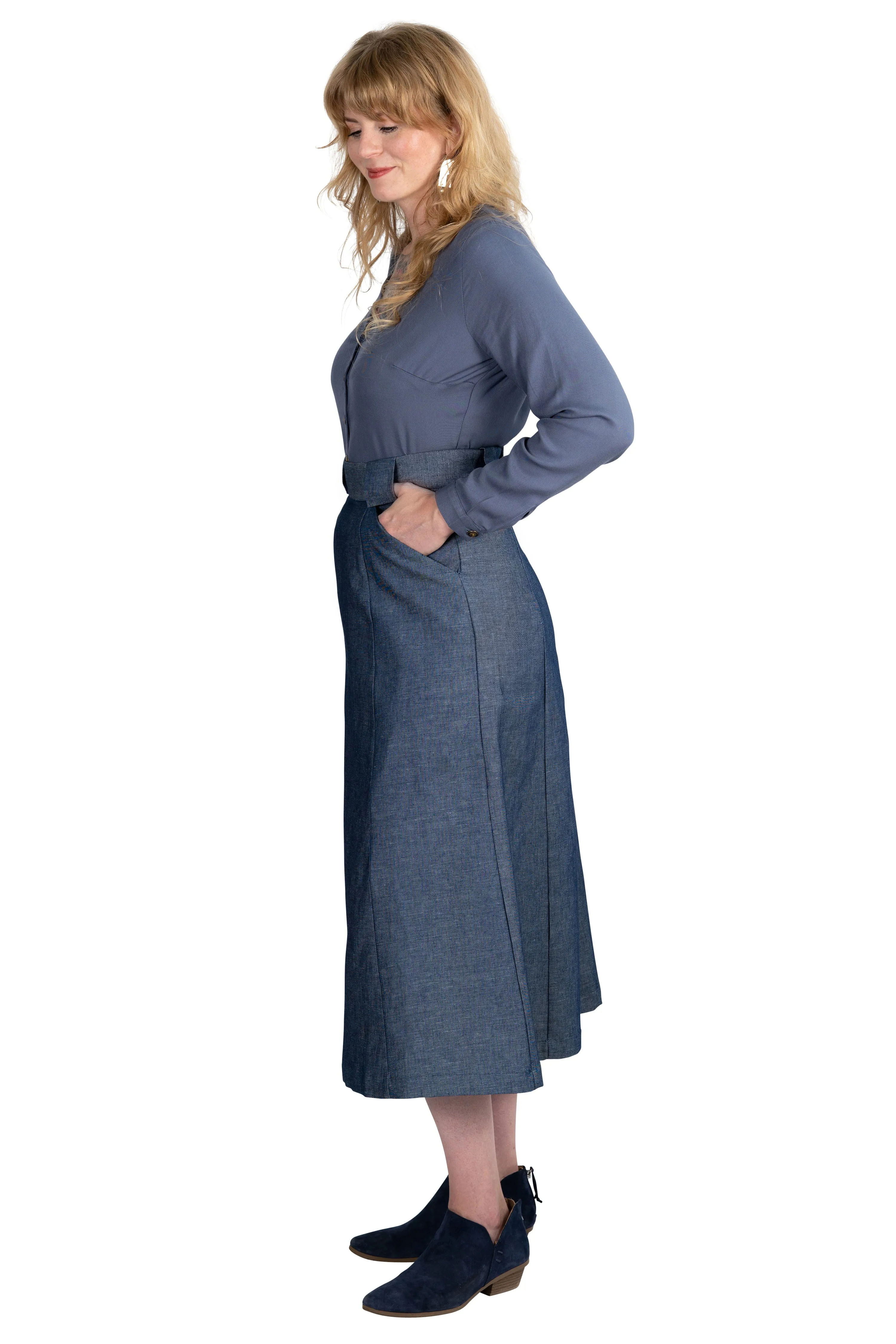 Olivia Skirt in Indigo Denim Adjustable Fit