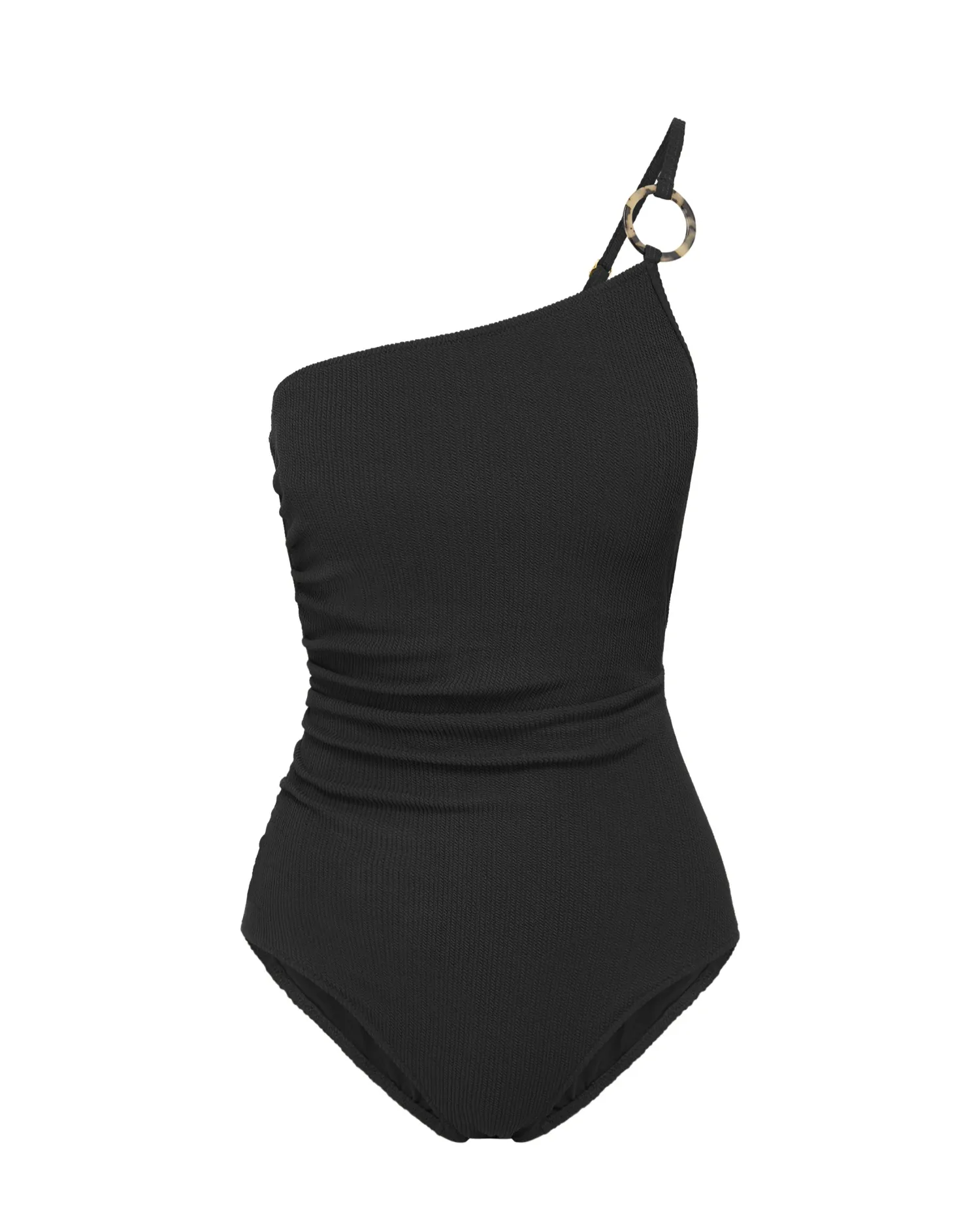 Kara One Piece In Black Texture Moderate Coverage color block