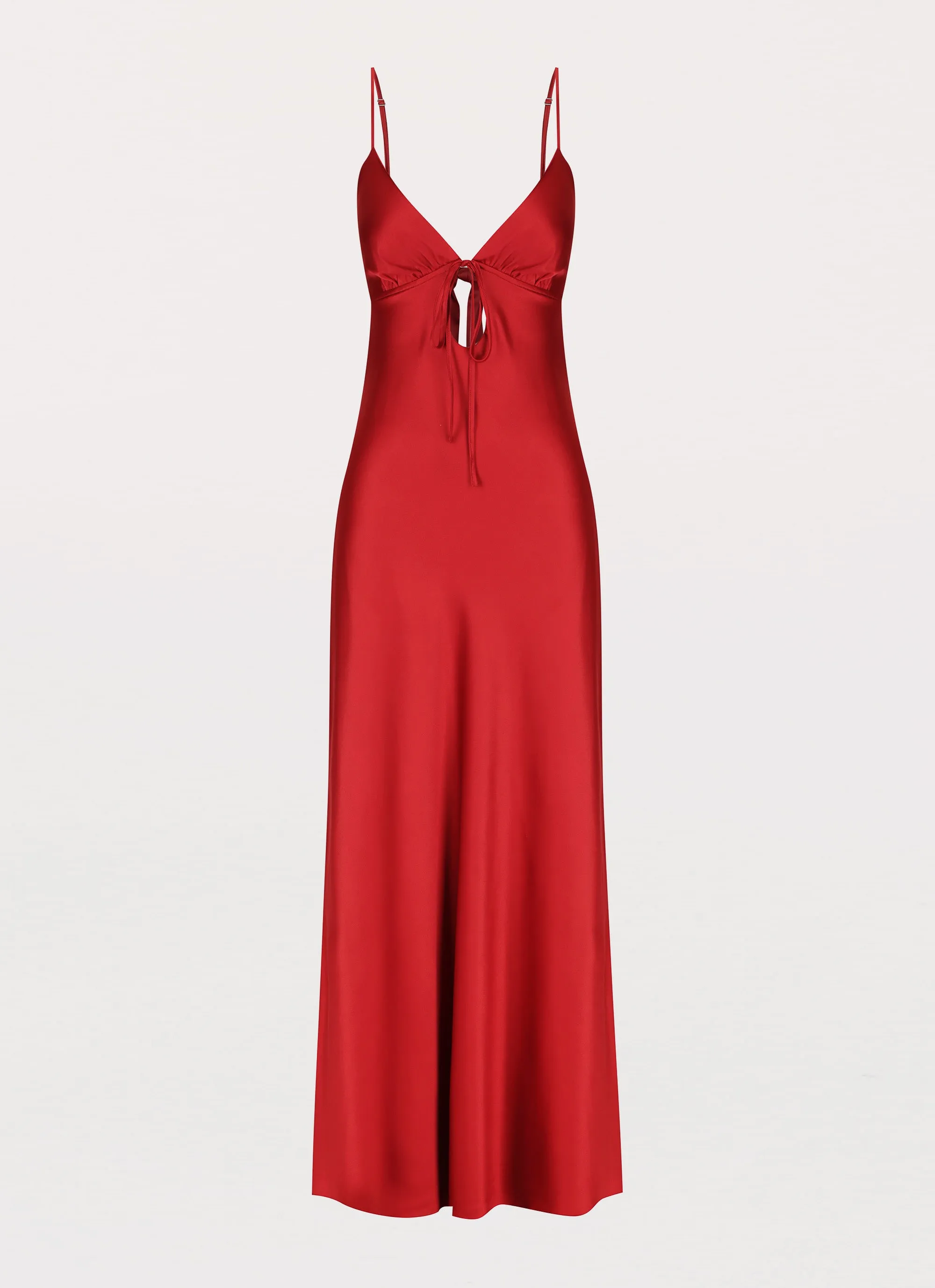 Flora Satin Maxi Dress - Cherry Chic Spirit Vacation Vibes