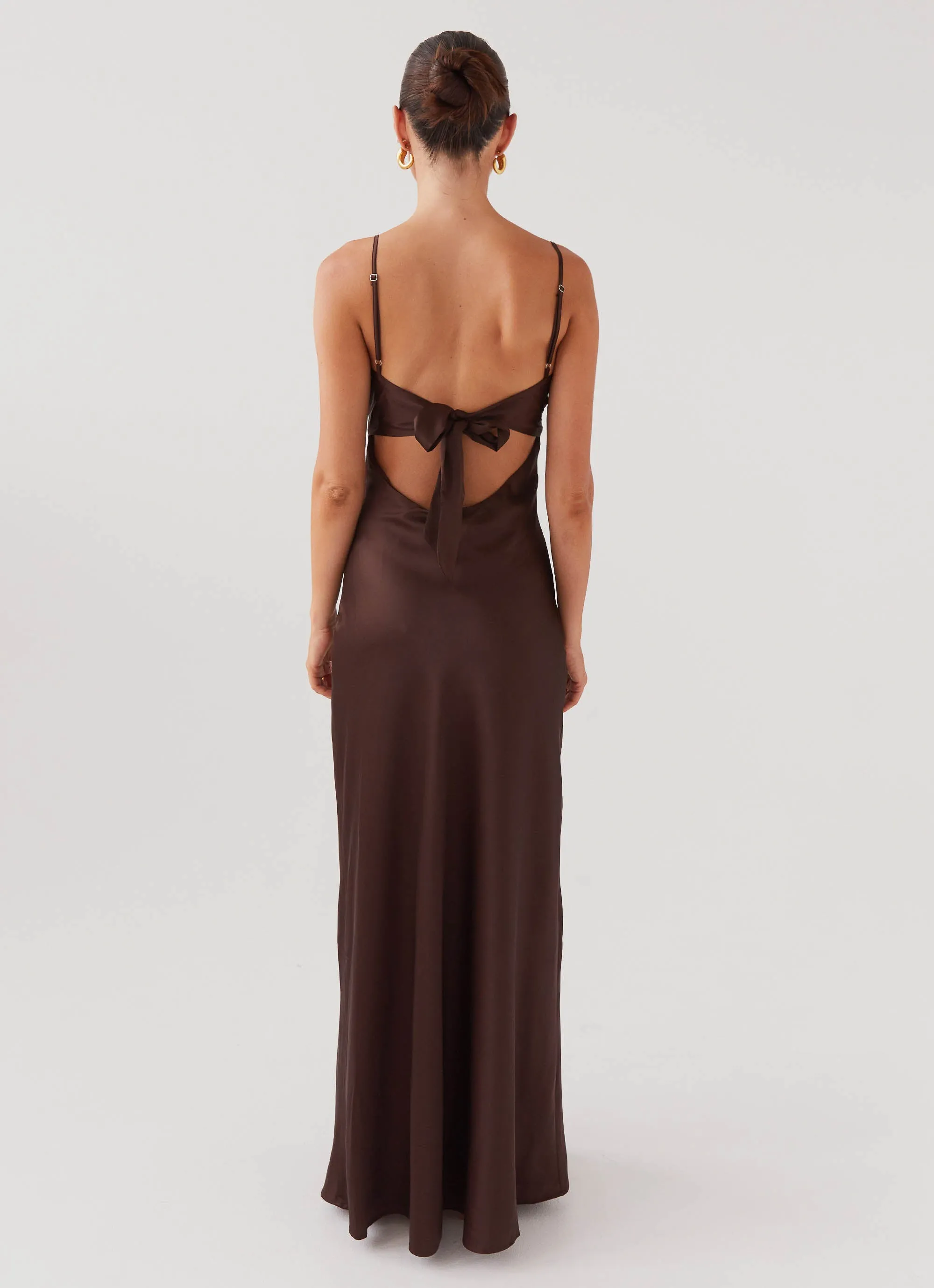 Lounge Favorite Flora Satin Maxi Dress - Chocolate