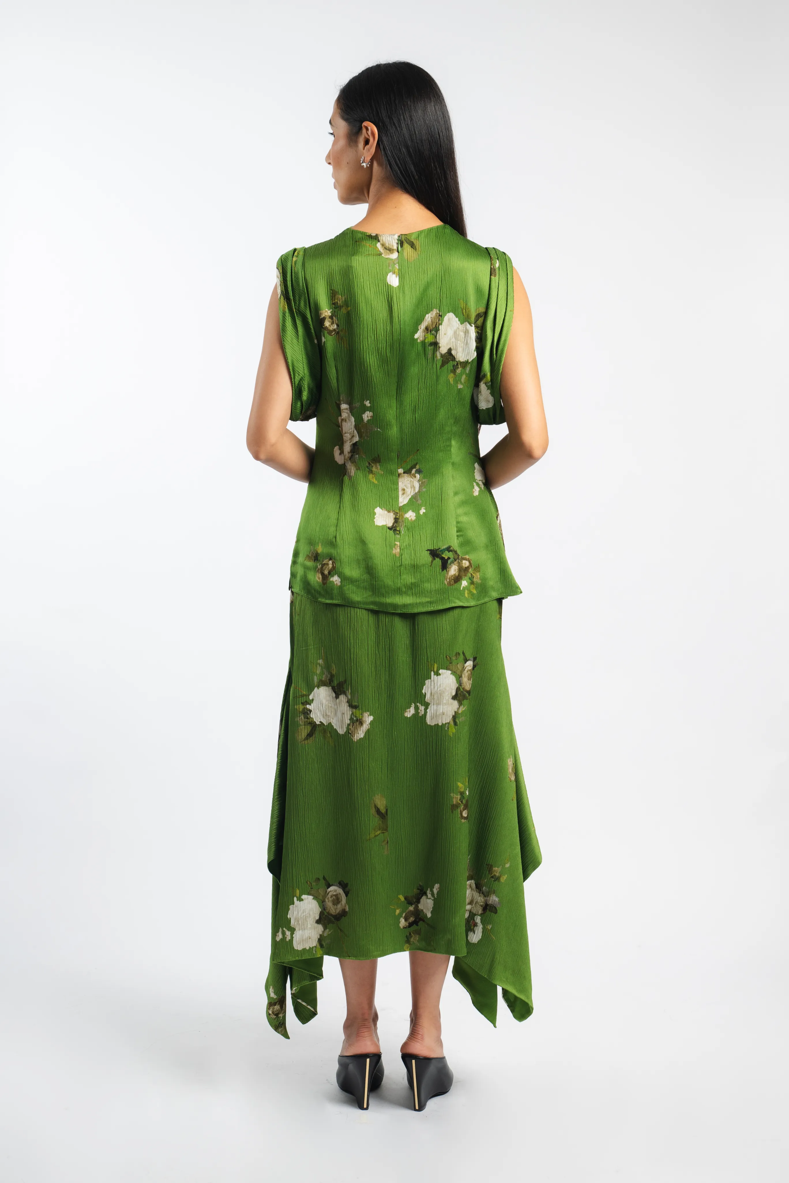 UV Protection Floral Midi Skirt