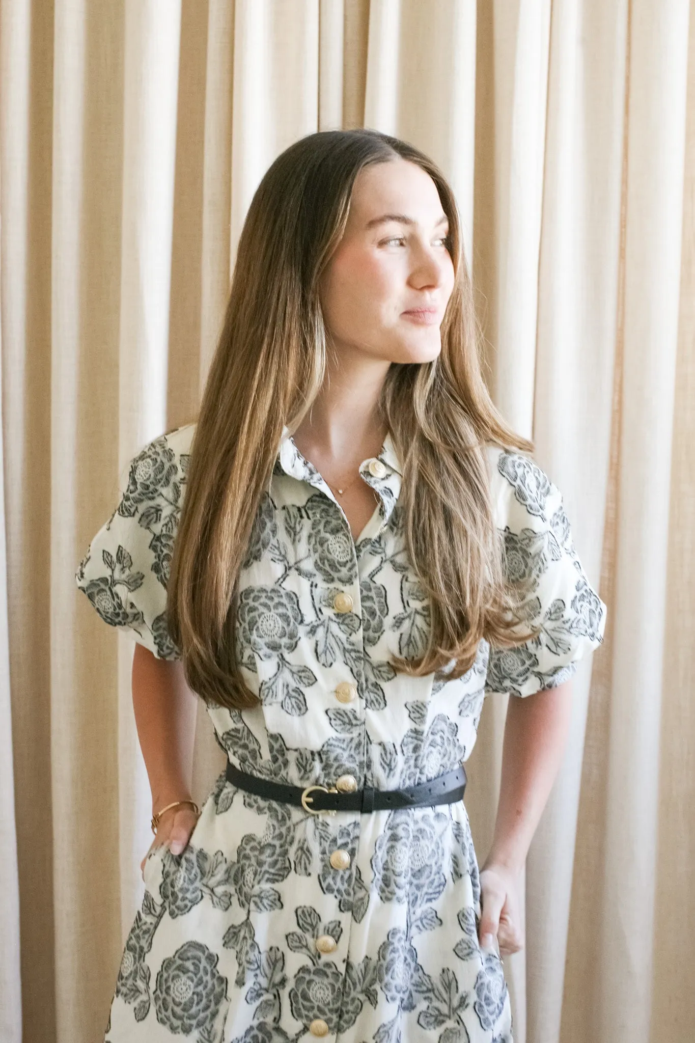 Floral Puff Sleeve Dress Simple Touch City Rhythm