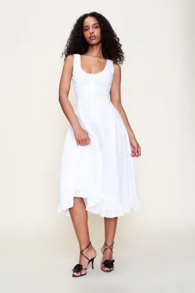 Hip-Flattering Silky Silhouette Florrie Eyelet Dress
