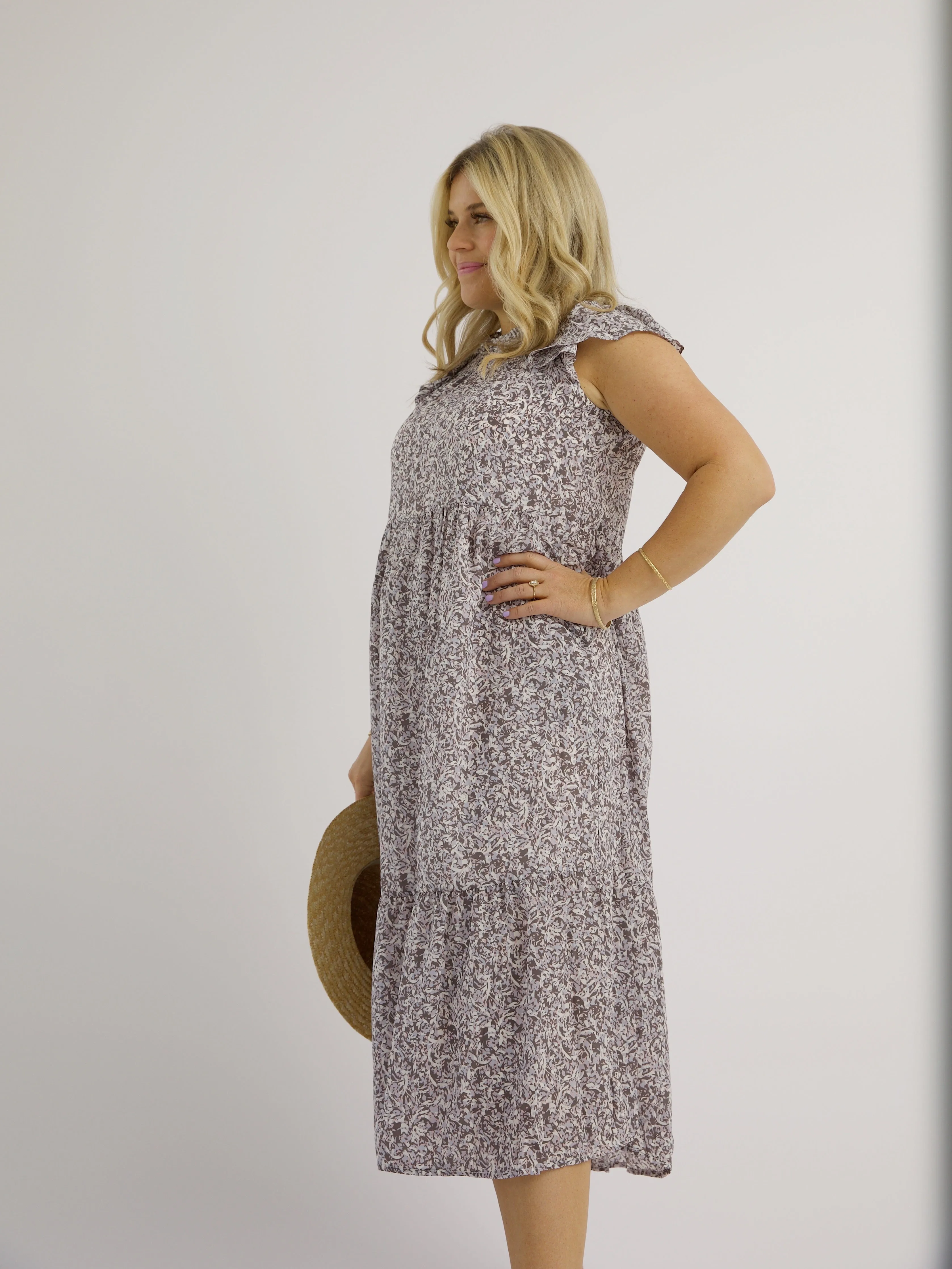 Lavender Ruffle Dress Relaxed Layers