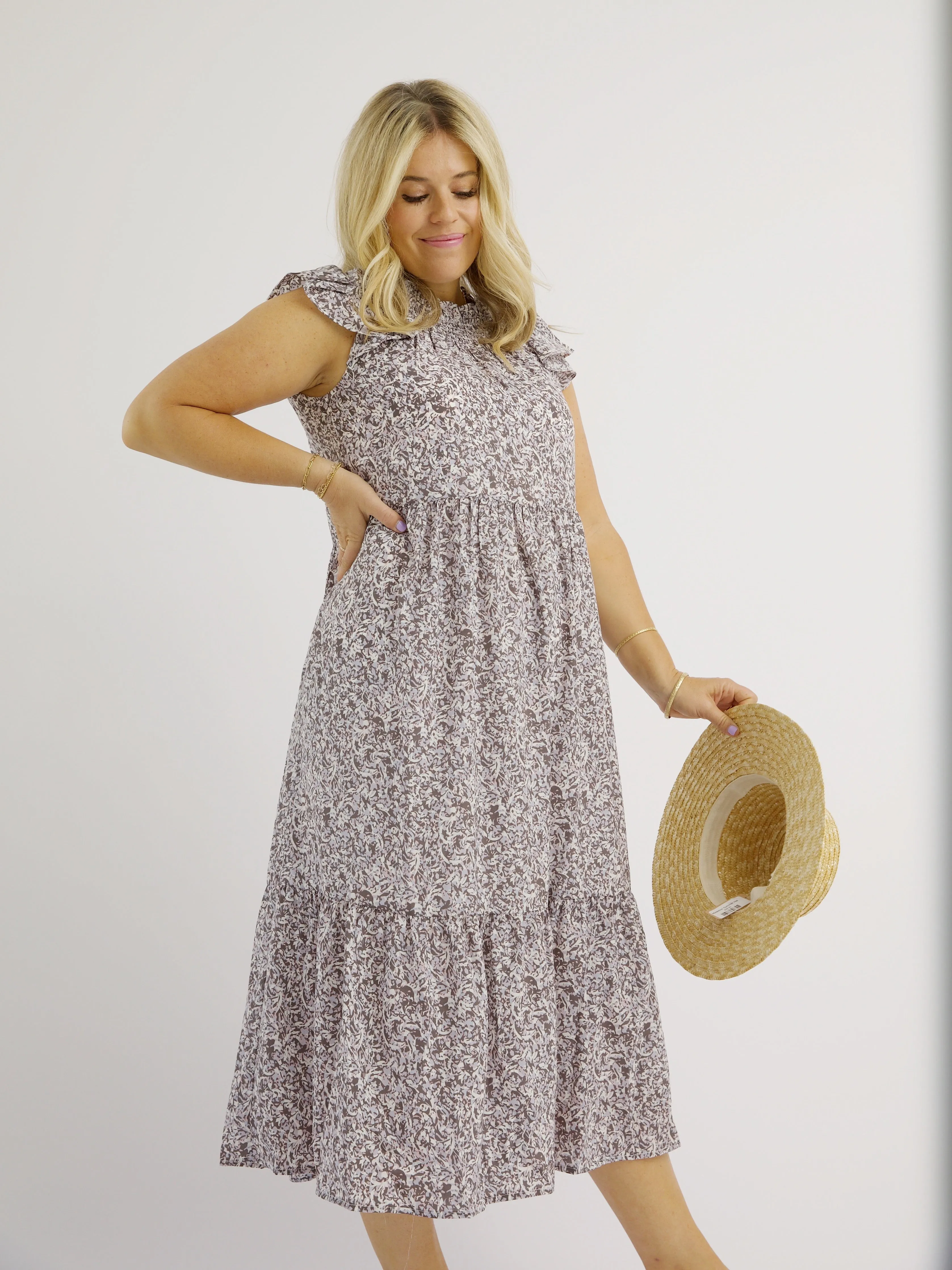 Lavender Ruffle Dress Silky Shape Effortless Elegance