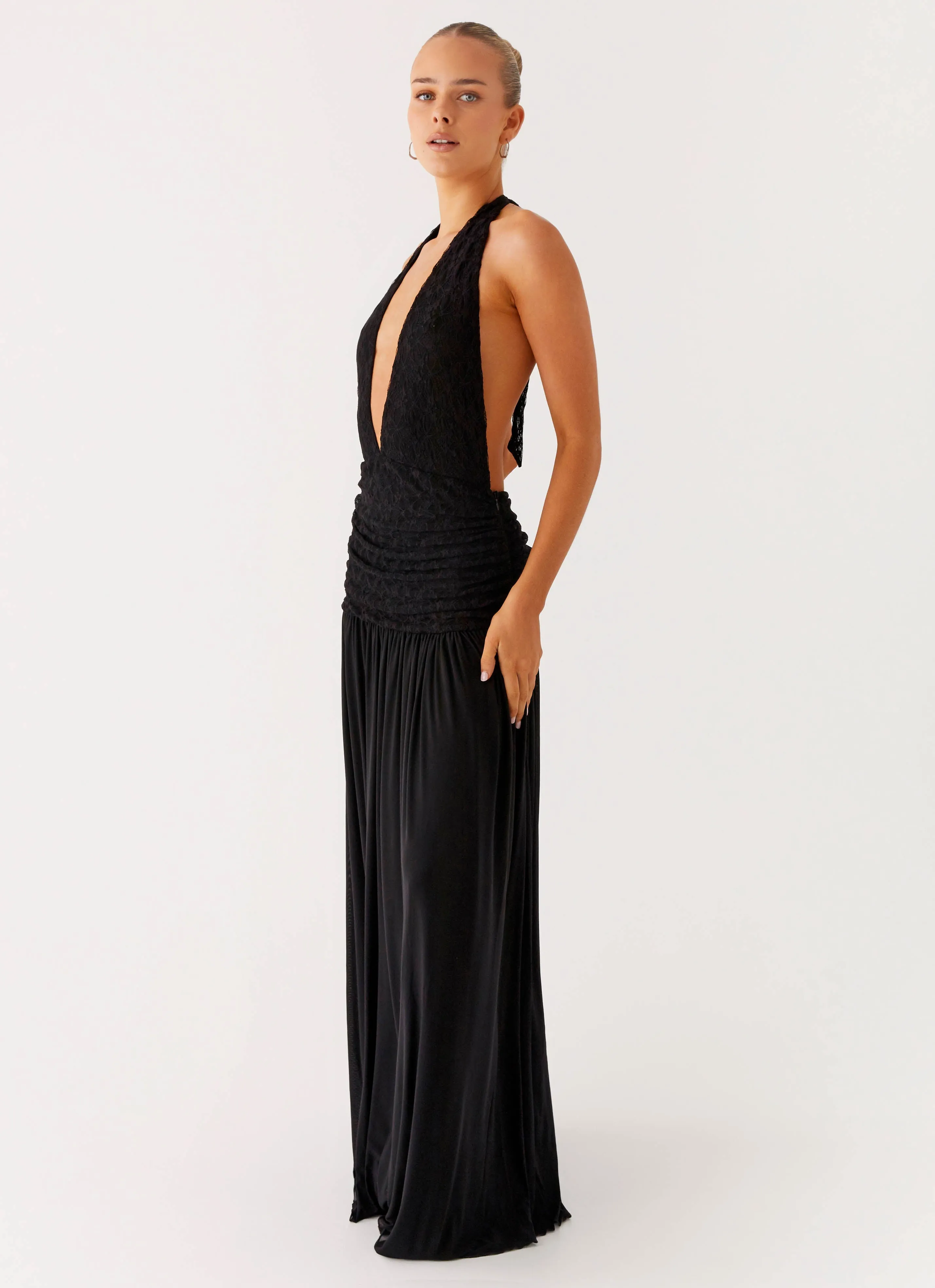 Full Attention Maxi Dress - Black Luxe Look Simple Style