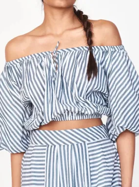 Mirth Capri Bubble Top in Ocean Stripe Active Tee