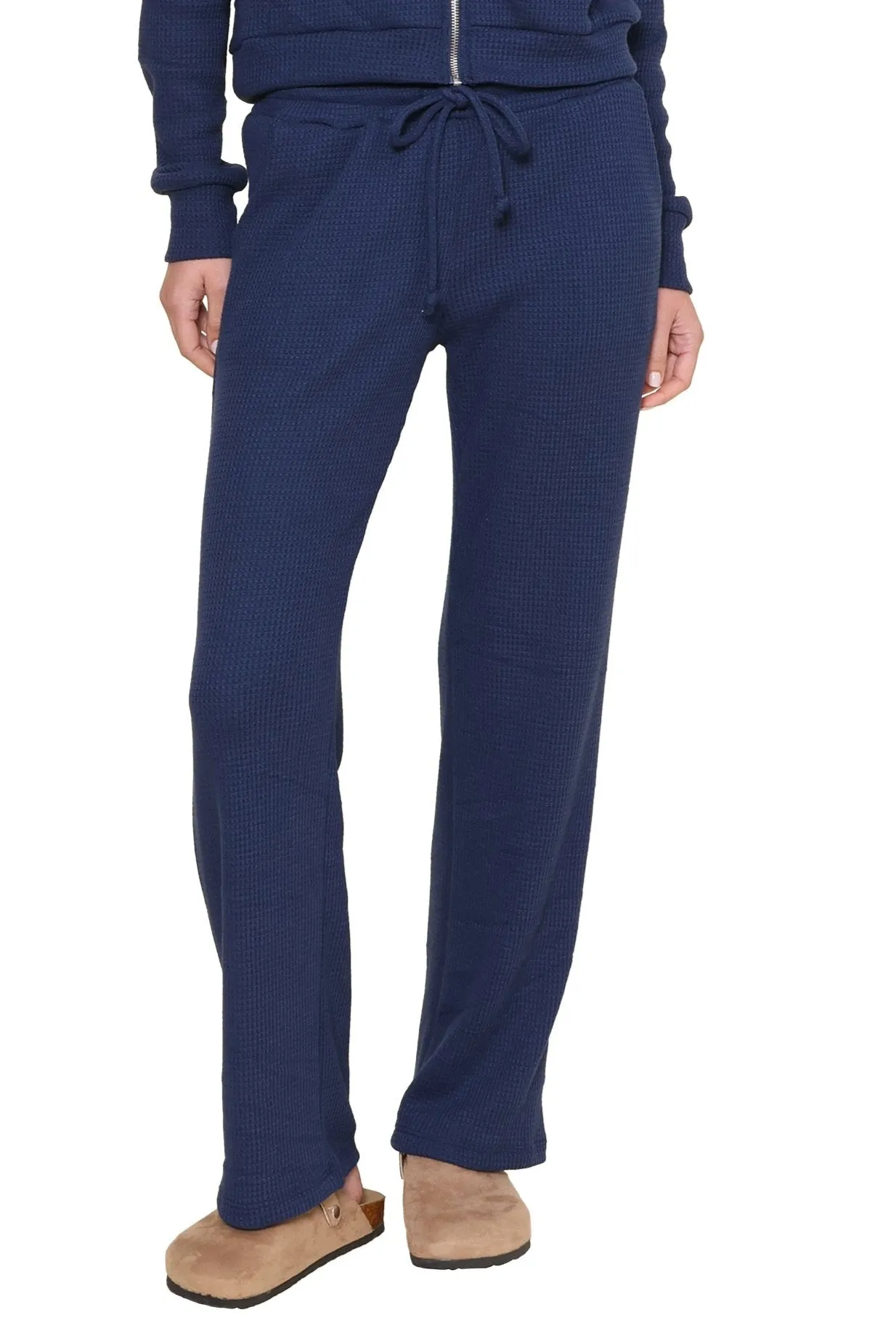 Lazy Day Waffle Wide Leg Pants Seasonless wear