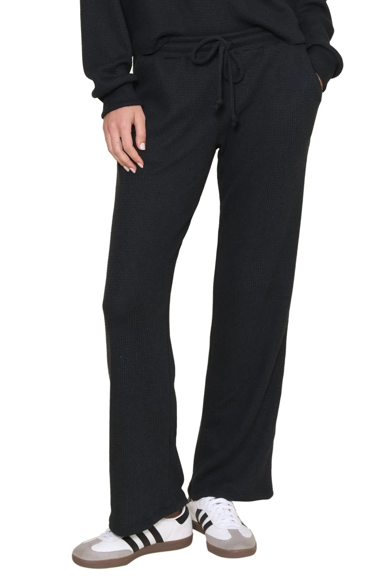 Lazy Day Waffle Wide Leg Pants Comfort Wear