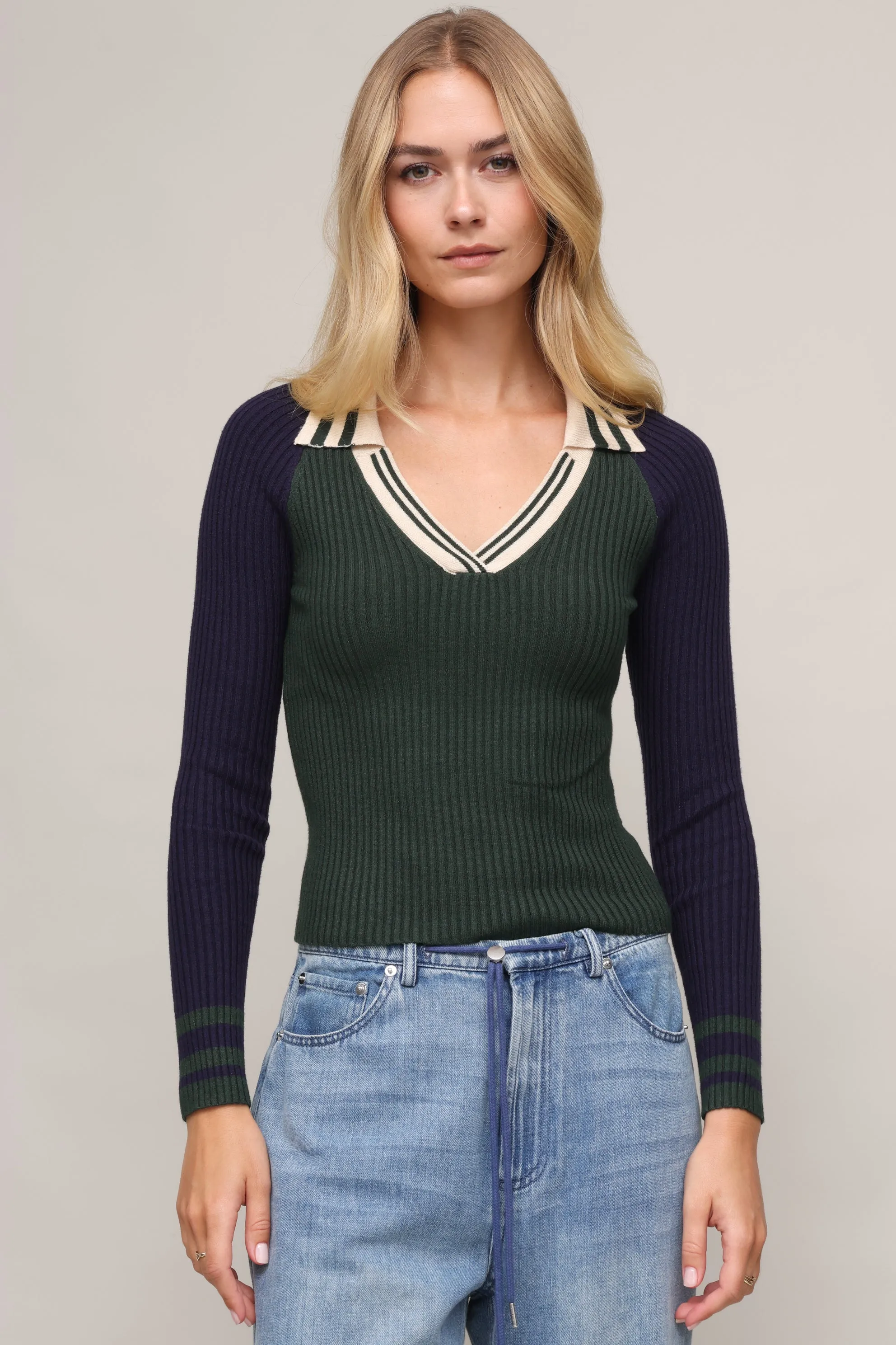 Preston Polo Sweater Yarn Dyed Fabric