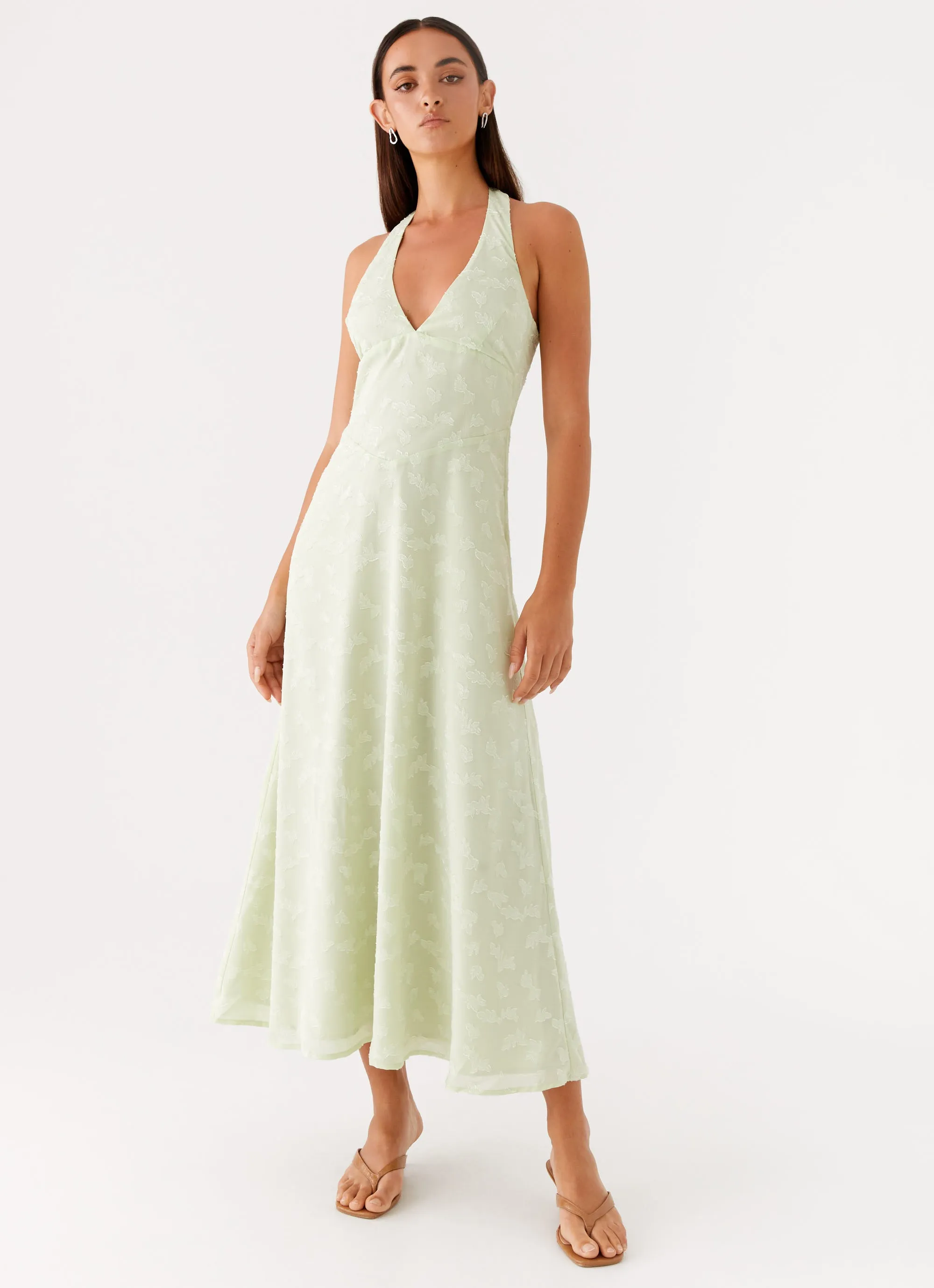 Francesca Midi Dress - Sage Walkable Flow Trend Appeal