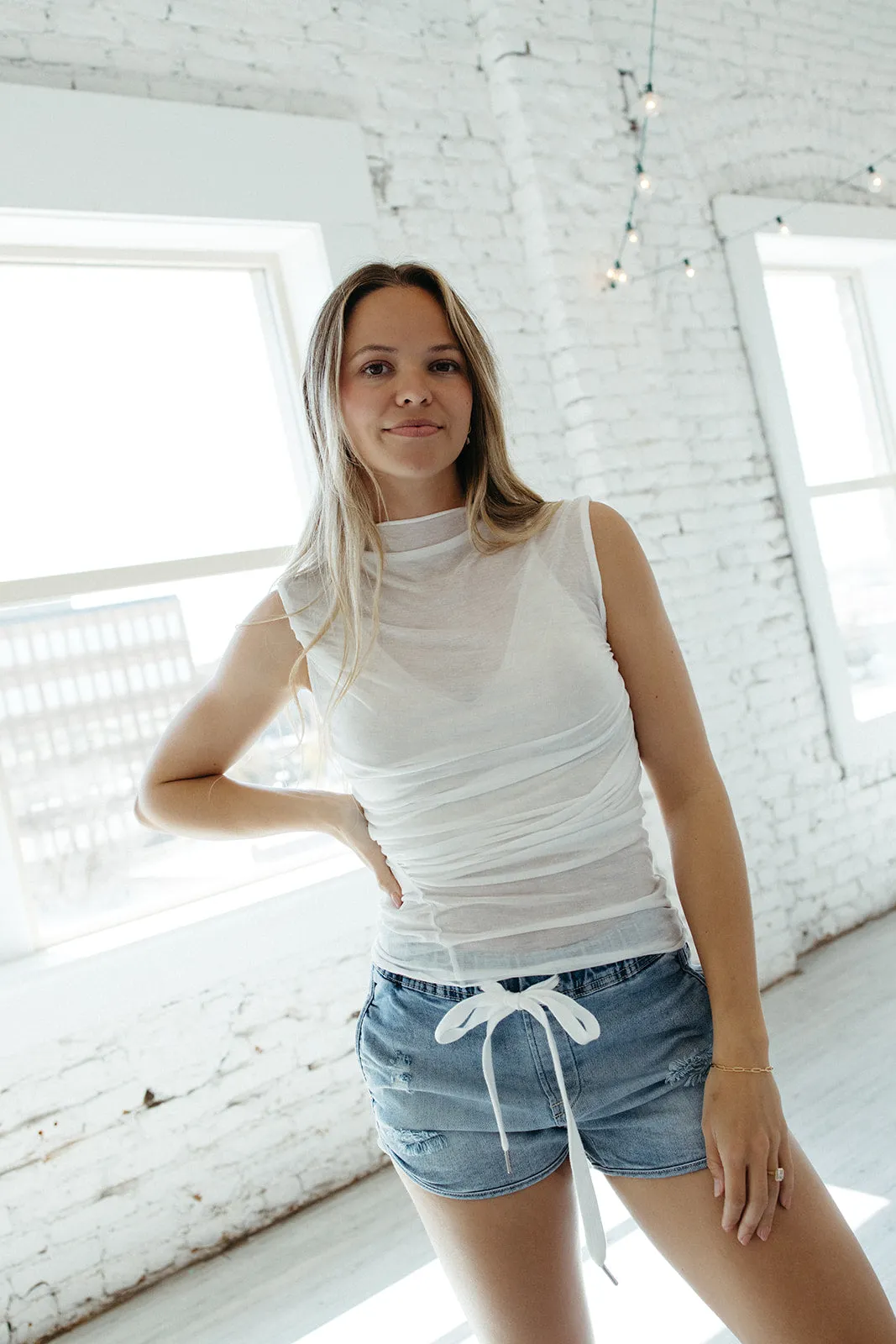 Printed Blouse Free People On Air Muscle Tank