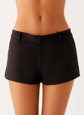 Layered Panel Design Freedom Mini Shorts - Black