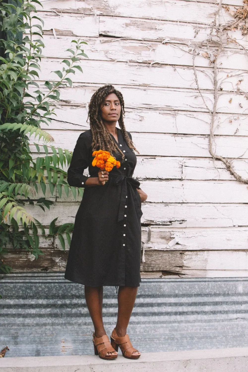 New Mood Relax Line Vera Dress in Black Embroidery