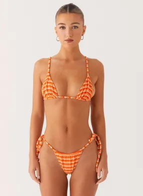 Calista Bikini Bottoms - Orange Stripe Tumble Resistant Cut