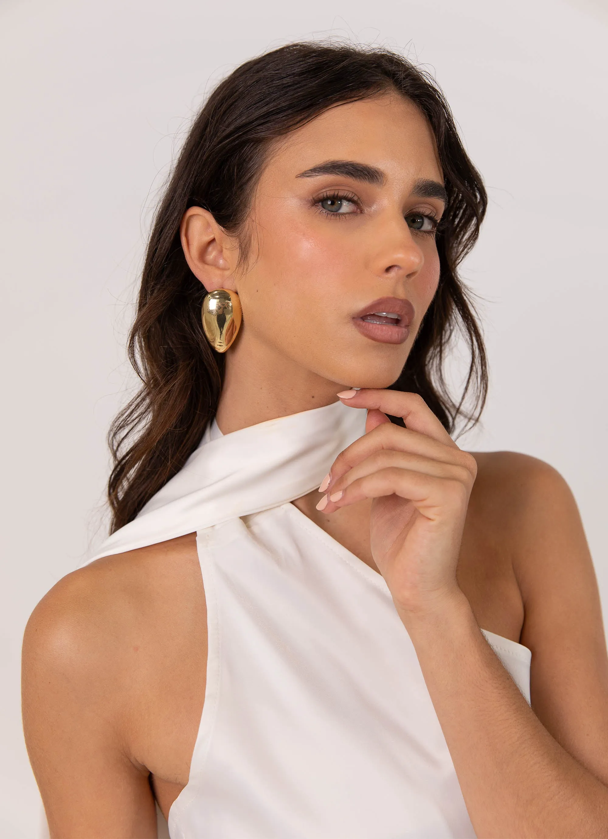 Cassandra Scarf Mini Dress - Pearl casual finish