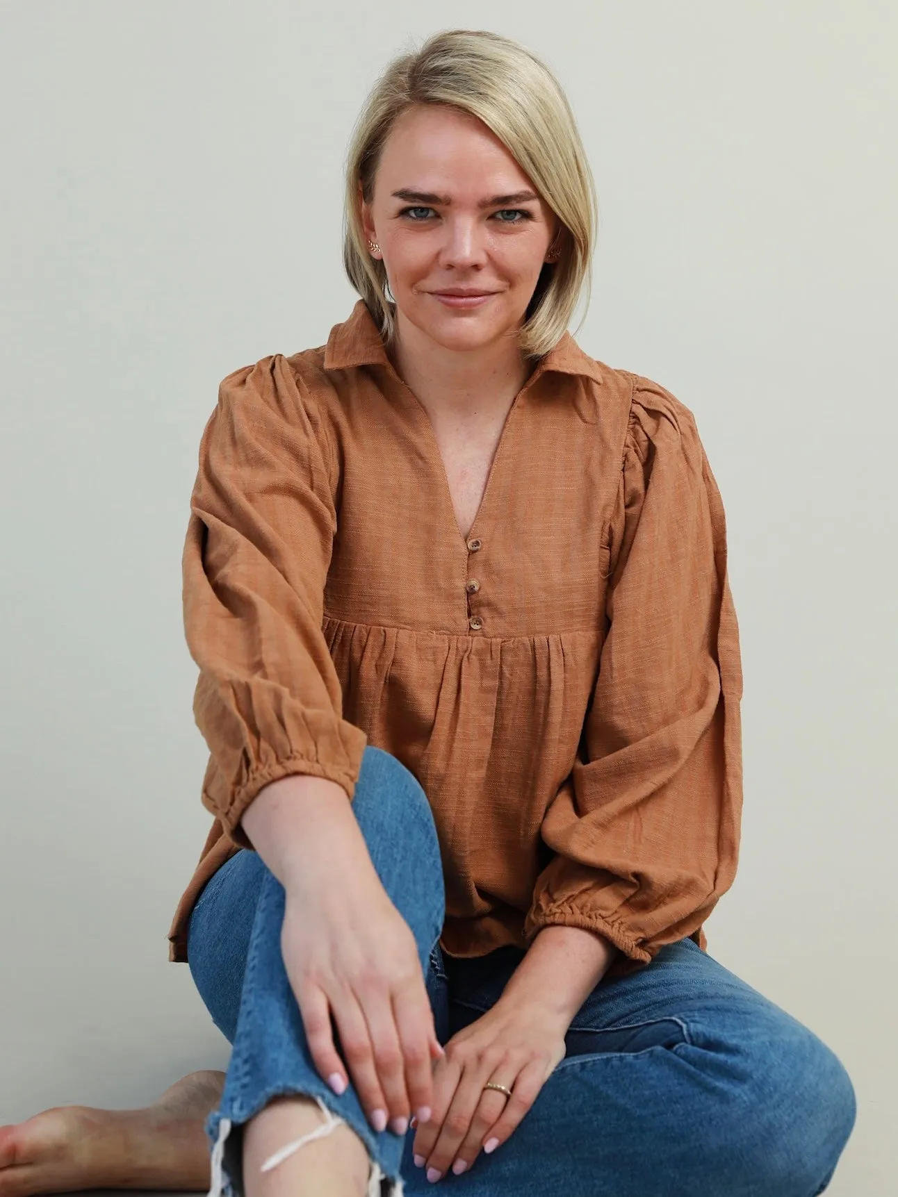 Freshly Picked Blouse Double Layered Hem Reinforcement