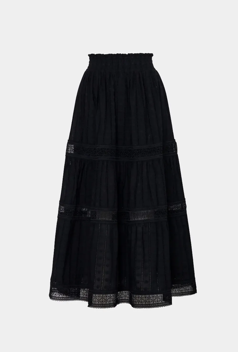 StretchWaistband No Gap Waist Construction ANGELA MAXI SKIRT BLACK