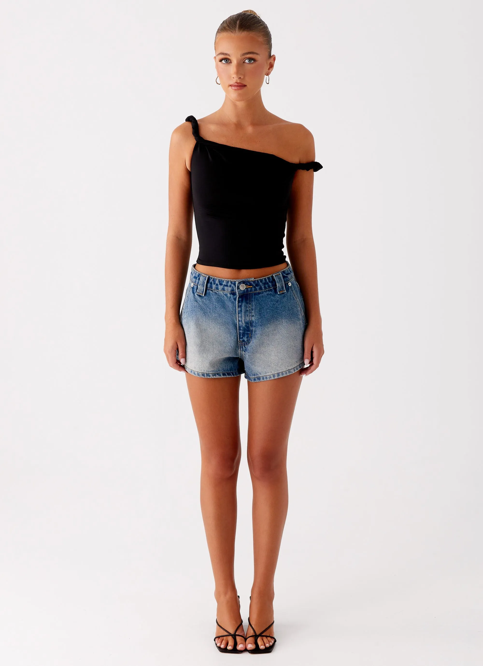 Frida Denim Shorts - Vintage Wash Blue AbrasionGuardTape