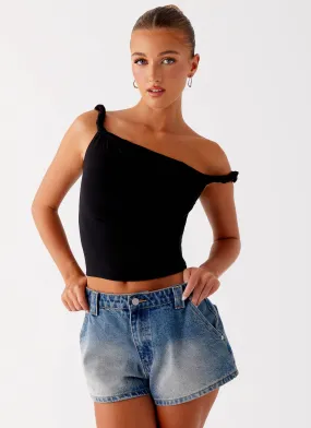 warm tones Frida Denim Shorts - Vintage Wash Blue