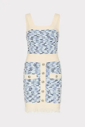 Fringed Textured Knit Mini Dress Slim Touch Beauty Feel