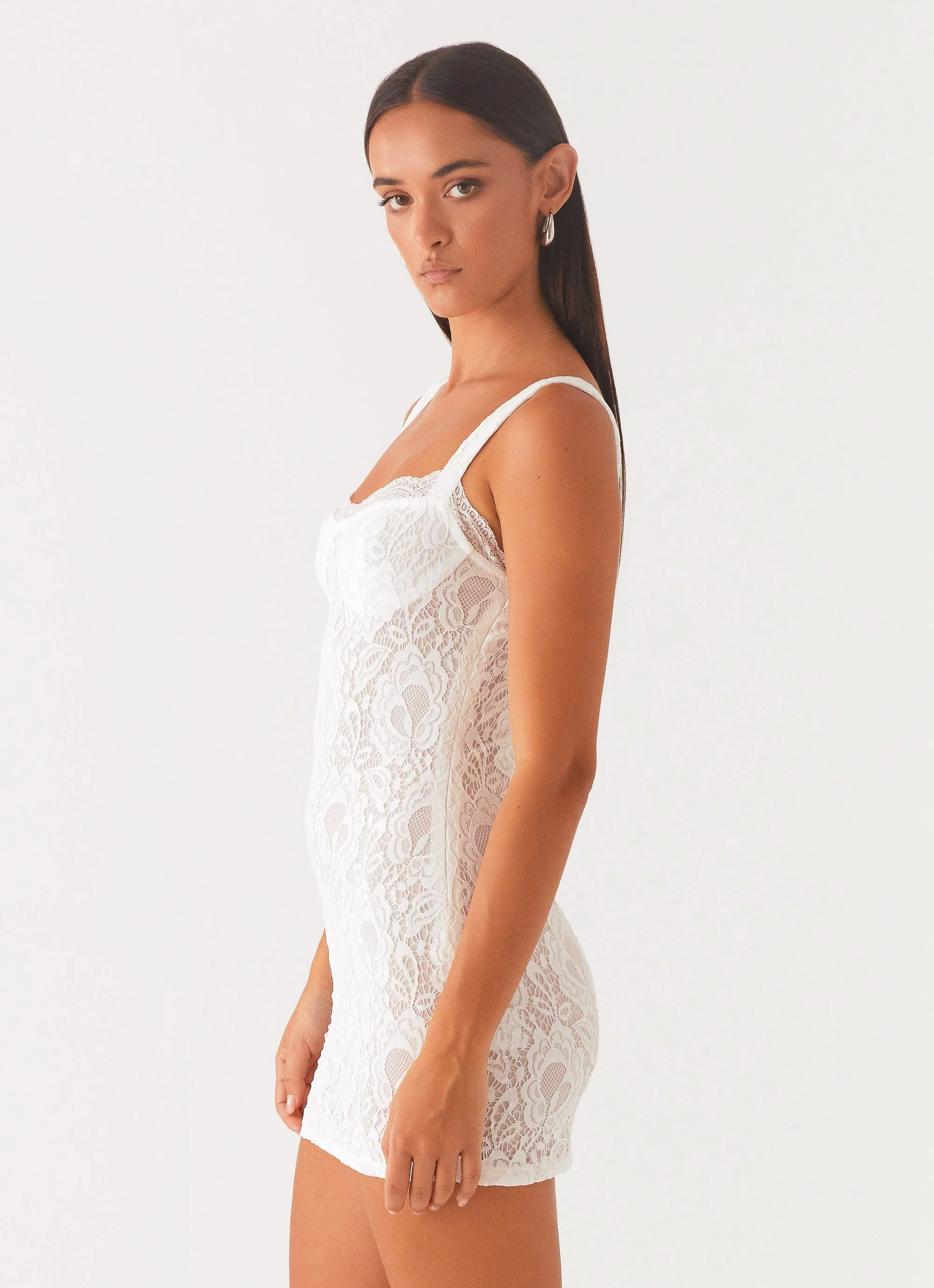 Light Fabric Maree Lace Mini Dress - White