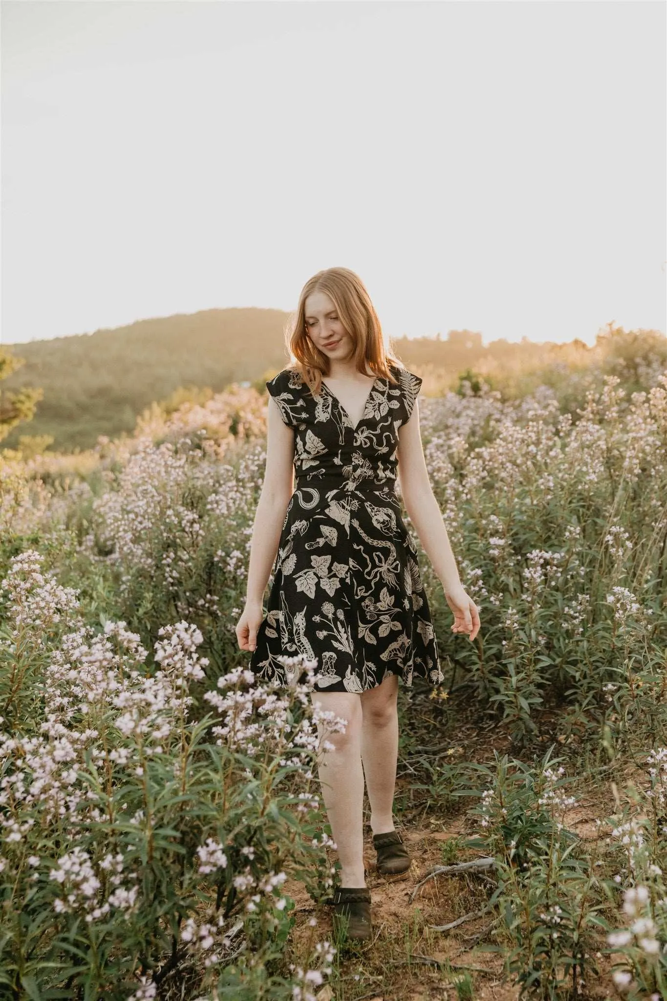 Office Casual Textured Layers Spicy Xena in Black Woodland Wonder