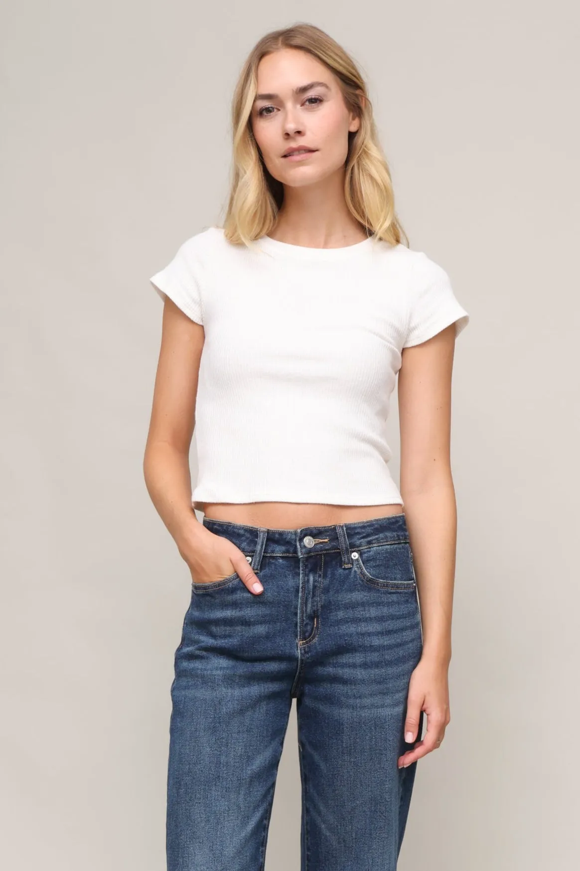 Gabby Sweater Rib Short Sleeve TexturedSurface