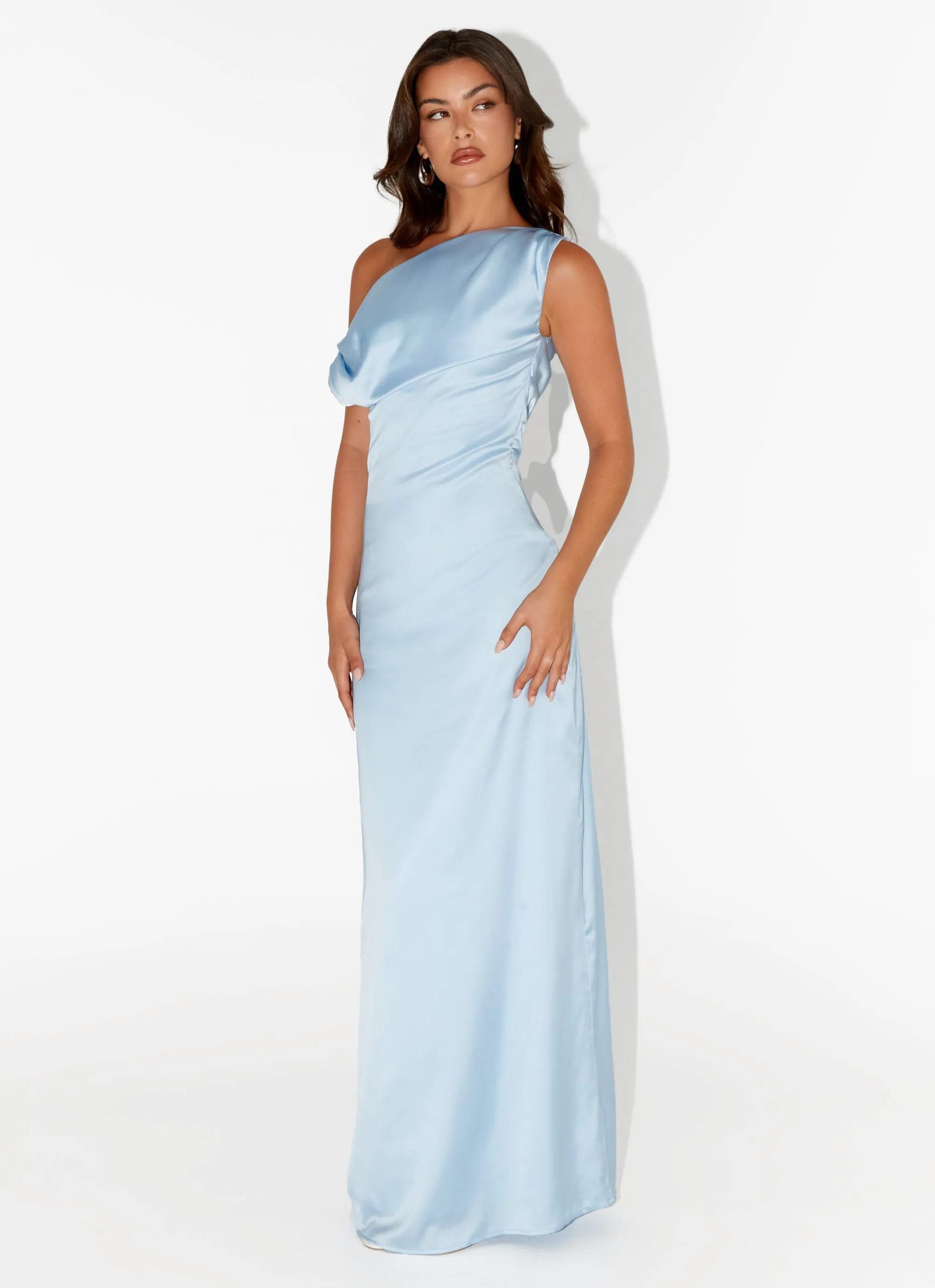 Heart Of Glass Satin Maxi Dress - Blue Fresh Stitch Style focused