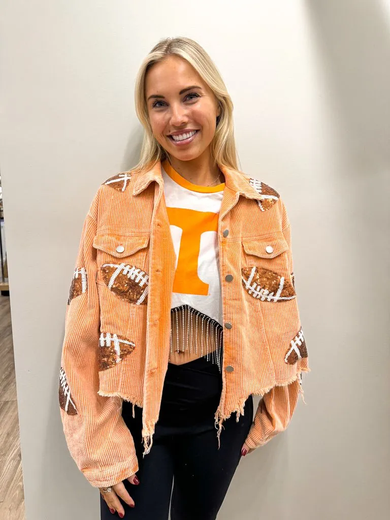 Transitional Daily Fit Game Day Football Corduroy Jacket