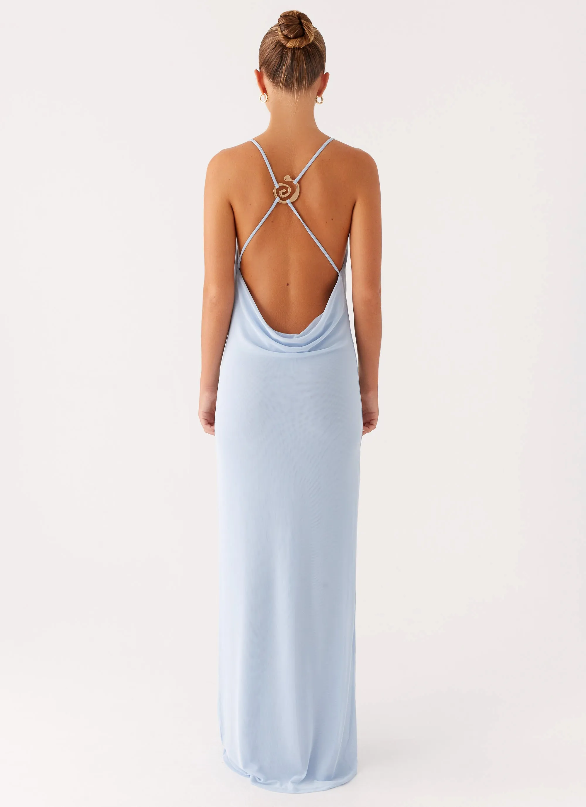 Game Player Maxi Dress - Blue Comfortable Layering Essential Piece